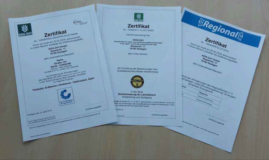 Zertifikate 2018 Zertifikate 2018